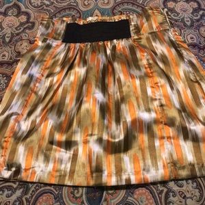 Multi colored elastic waist skirt